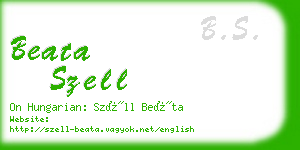 beata szell business card